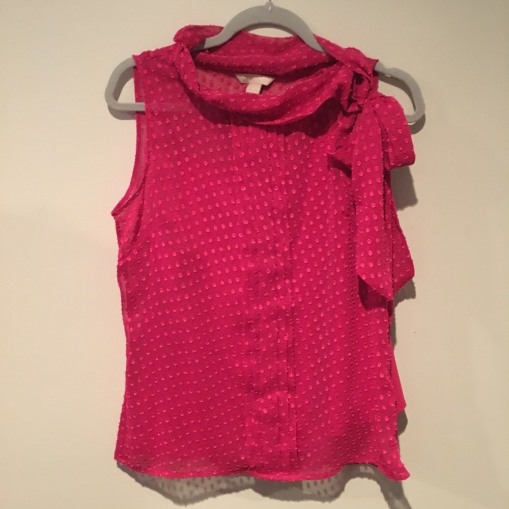 Pink short sleeve blouse